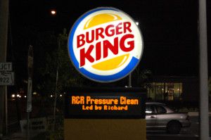 pressure cleaning at Burger King