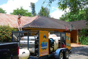 Roof Cleaning a home in Kendall Florida